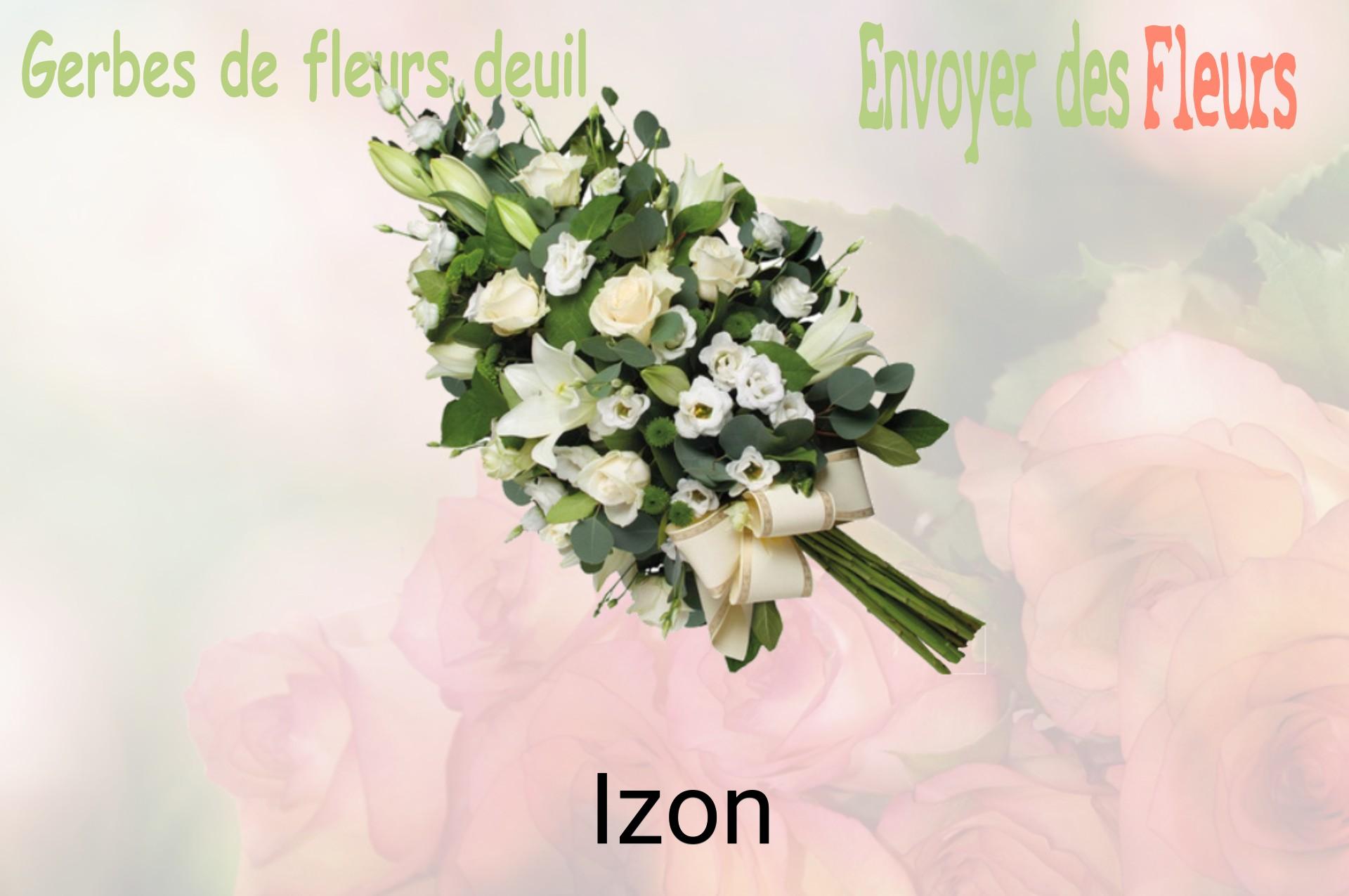 Gerbe de fleurs de deuil livrée à Izon
